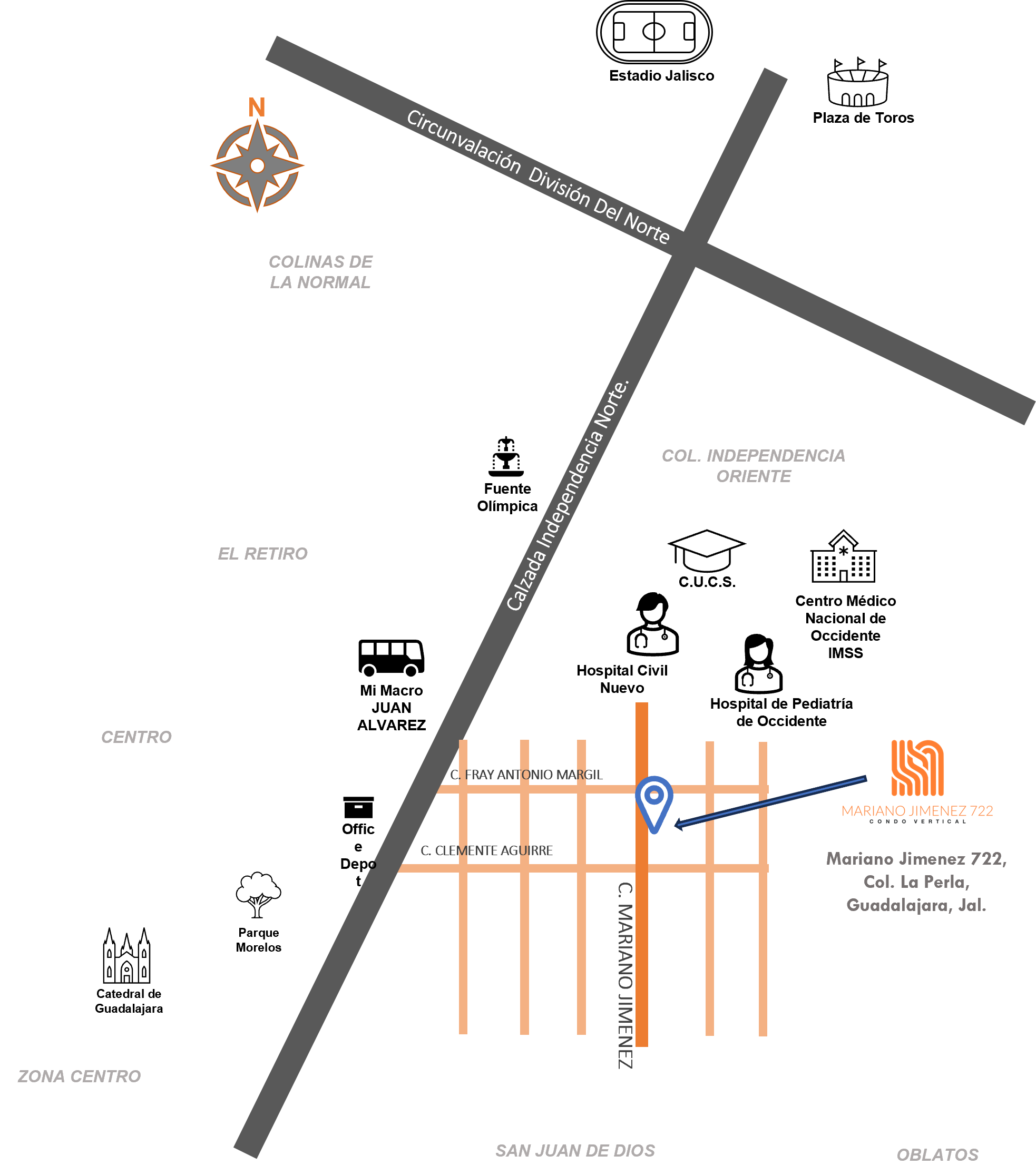Mapa de ubicación Mariano Jiménez 722